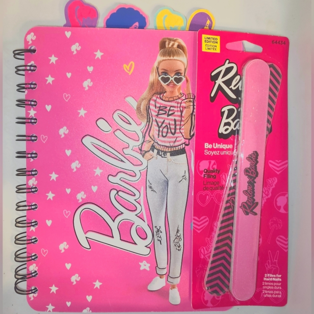 Barbie Girl Journal Notebook and Emery Board Bundle Gift Set